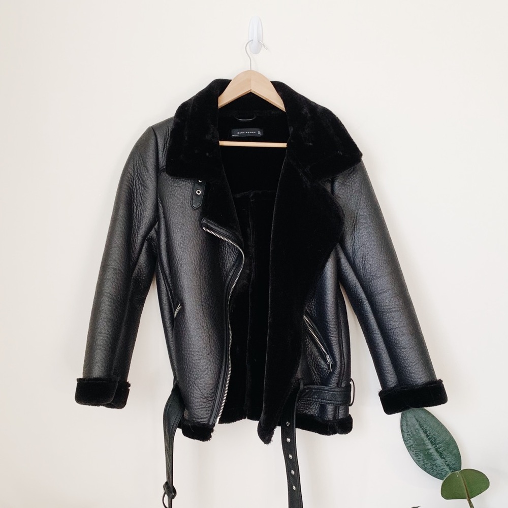 Zara Biker Faux Leather Jacket